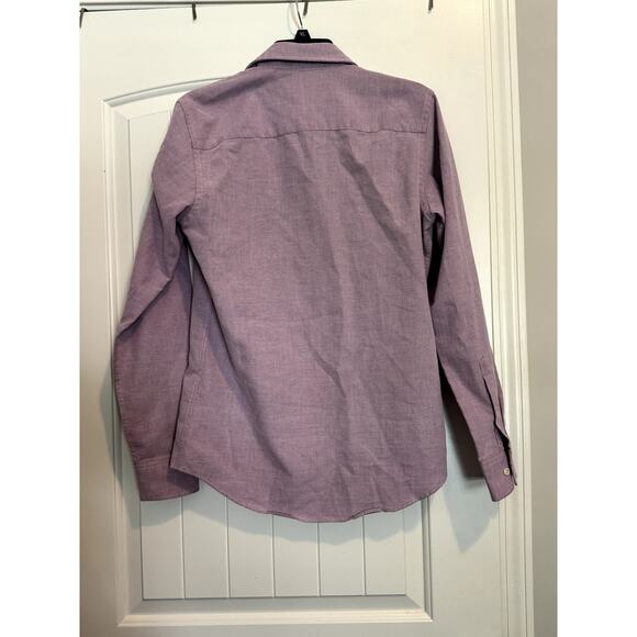 Purple Button Up Long Sleeve Zara Slim Fit Size Small - Picture 5 of 11